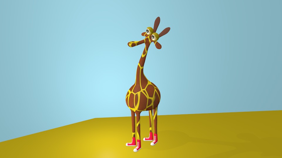 Cartoon giraffe with sneakers preview image 1